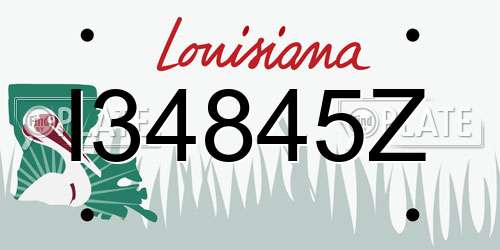 I34845Z Louisiana License Plate