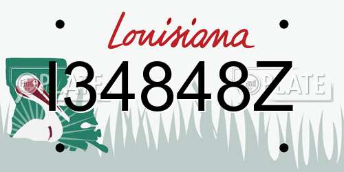 I34848Z Louisiana License Plate