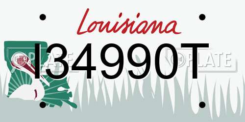 I34990T Louisiana License Plate
