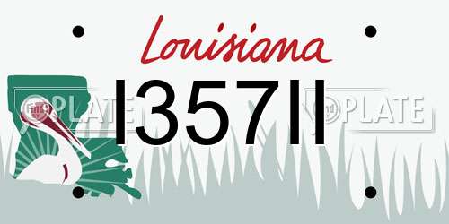I357II Louisiana License Plate