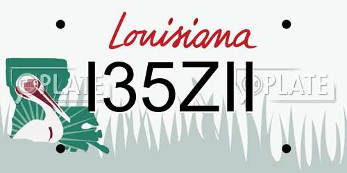 I35ZII Louisiana License Plate