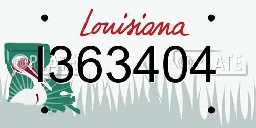 I363404 Louisiana License Plate
