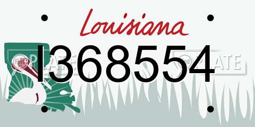 I368554 Louisiana License Plate
