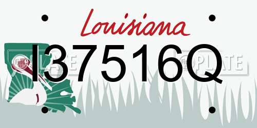 I37516Q Louisiana License Plate