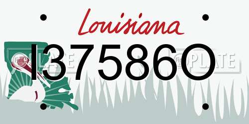 I37586O Louisiana License Plate