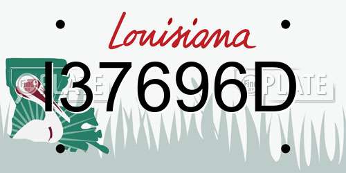 I37696D Louisiana License Plate