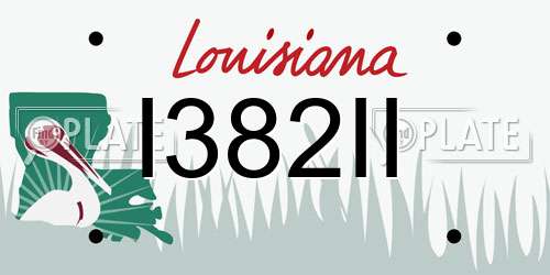 I382II Louisiana License Plate