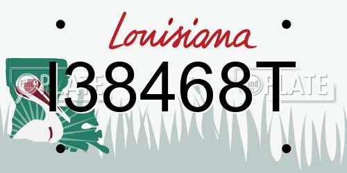 I38468T Louisiana License Plate