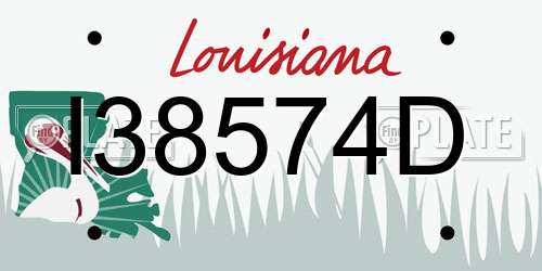 I38574D Louisiana License Plate