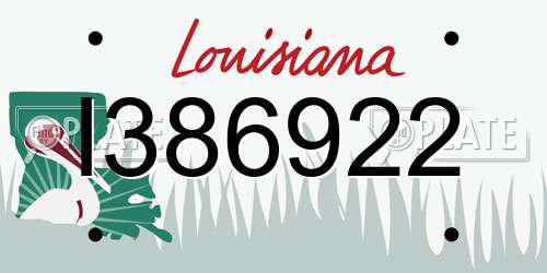 I386922 Louisiana License Plate