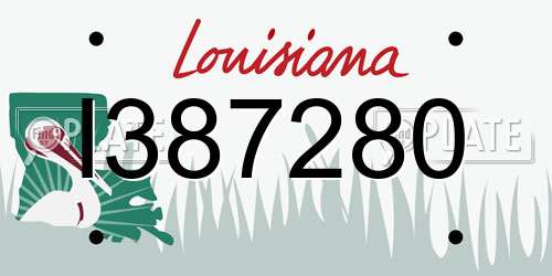 I387280 Louisiana License Plate