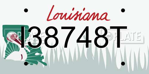 I38748T Louisiana License Plate