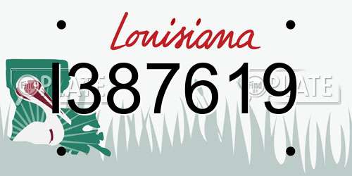 I387619 Louisiana License Plate