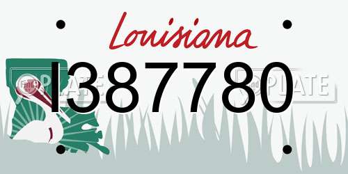 I387780 Louisiana License Plate