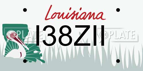 I38ZII Louisiana License Plate