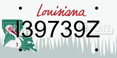 I39739Z Louisiana License Plate