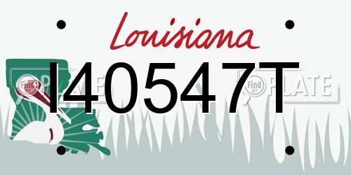 I40547T Louisiana License Plate
