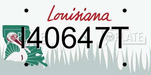 I40647T Louisiana License Plate