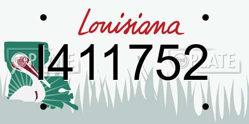 I411752 Louisiana License Plate