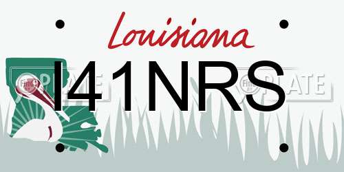 I41NRS Louisiana License Plate