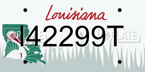 I42299T Louisiana License Plate