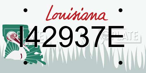 I42937E Louisiana License Plate