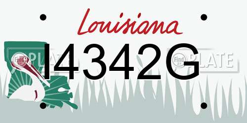 I4342G Louisiana License Plate