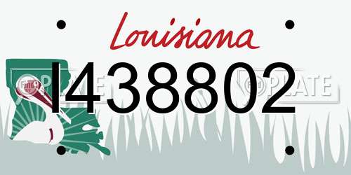 I438802 Louisiana License Plate