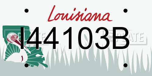 I44103B Louisiana License Plate
