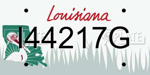 I44217G Louisiana License Plate