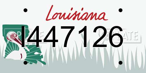 I447126 Louisiana License Plate
