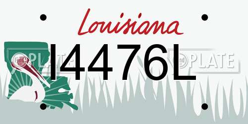 I4476L Louisiana License Plate