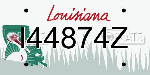 I44874Z Louisiana License Plate