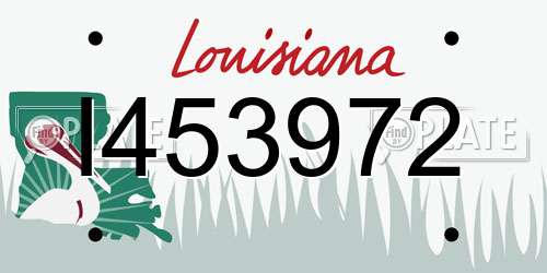 I453972 Louisiana License Plate