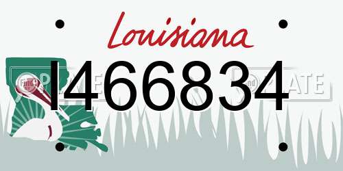 I466834 Louisiana License Plate