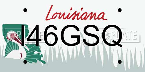 I46GSQ Louisiana License Plate