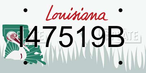 I47519B Louisiana License Plate