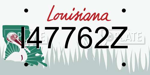 I47762Z Louisiana License Plate