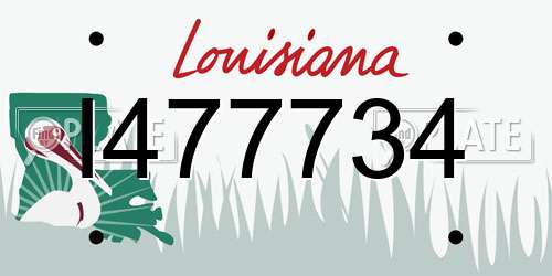 I477734 Louisiana License Plate
