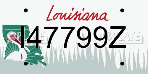 I47799Z Louisiana License Plate