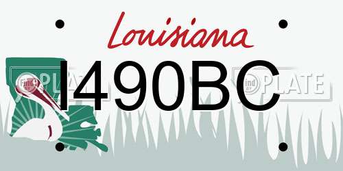 I490BC Louisiana License Plate