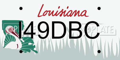 I49DBC Louisiana License Plate