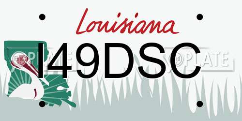 I49DSC Louisiana License Plate