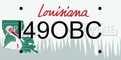 I49OBC Louisiana License Plate