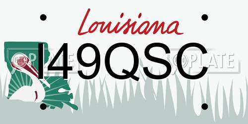 I49QSC Louisiana License Plate