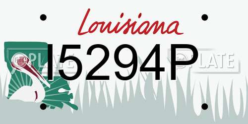I5294P Louisiana License Plate
