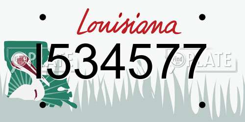 I534577 Louisiana License Plate