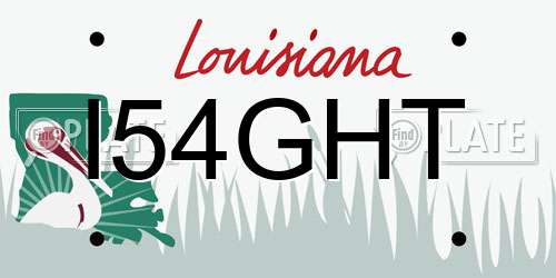 I54GHT Louisiana License Plate