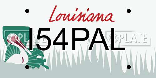 I54PAL Louisiana License Plate