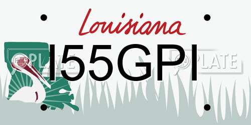I55GPI Louisiana License Plate
